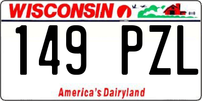 WI license plate 149PZL
