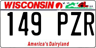 WI license plate 149PZR