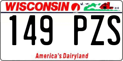 WI license plate 149PZS