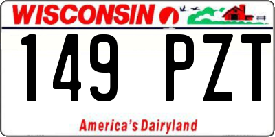 WI license plate 149PZT