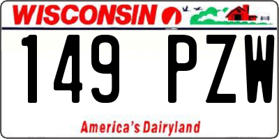 WI license plate 149PZW