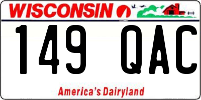 WI license plate 149QAC