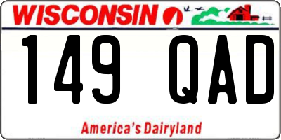 WI license plate 149QAD