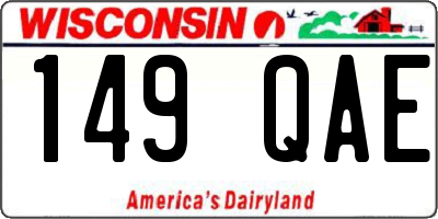 WI license plate 149QAE