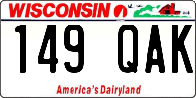 WI license plate 149QAK