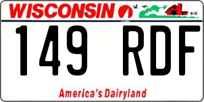 WI license plate 149RDF