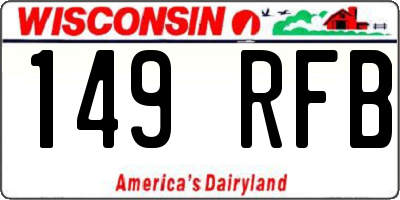 WI license plate 149RFB