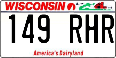 WI license plate 149RHR