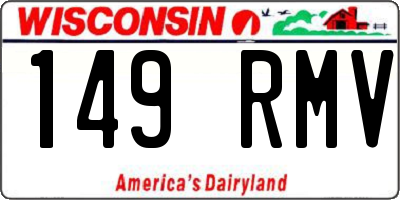 WI license plate 149RMV