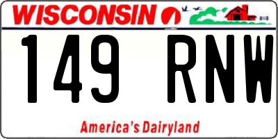 WI license plate 149RNW