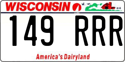 WI license plate 149RRR