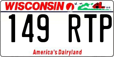 WI license plate 149RTP
