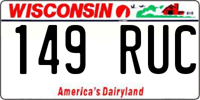 WI license plate 149RUC