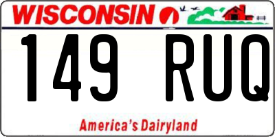 WI license plate 149RUQ