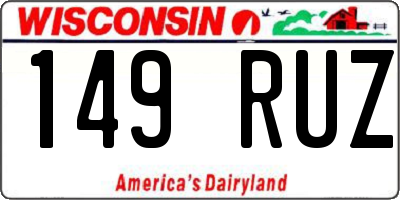 WI license plate 149RUZ