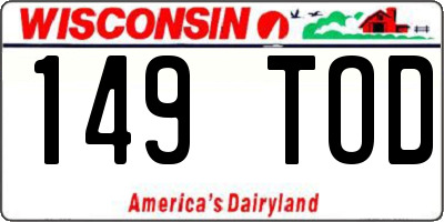 WI license plate 149TOD