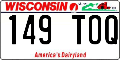 WI license plate 149TOQ