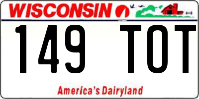 WI license plate 149TOT