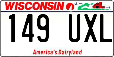WI license plate 149UXL