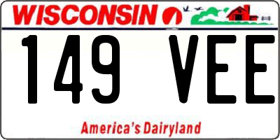 WI license plate 149VEE