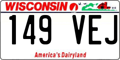 WI license plate 149VEJ