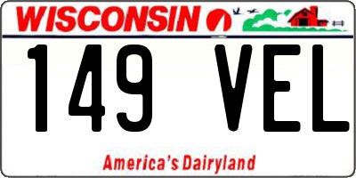 WI license plate 149VEL