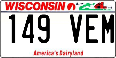 WI license plate 149VEM
