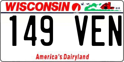 WI license plate 149VEN