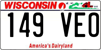 WI license plate 149VEO