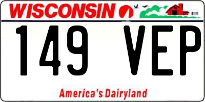 WI license plate 149VEP