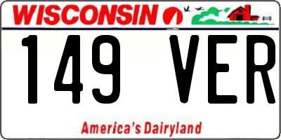 WI license plate 149VER
