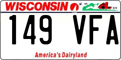 WI license plate 149VFA