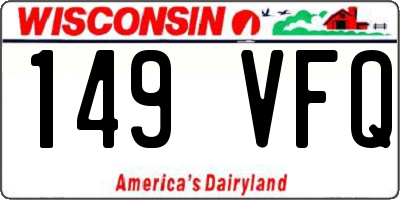 WI license plate 149VFQ