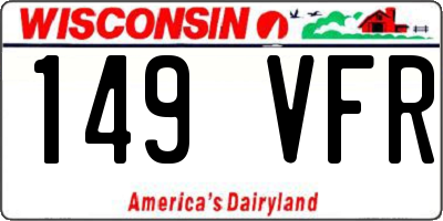 WI license plate 149VFR