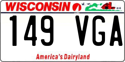 WI license plate 149VGA