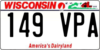 WI license plate 149VPA