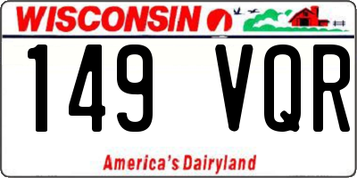 WI license plate 149VQR
