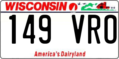 WI license plate 149VRO