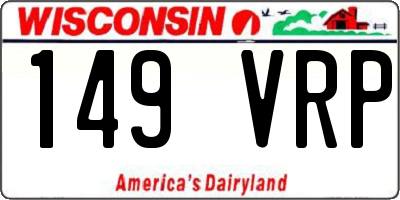 WI license plate 149VRP