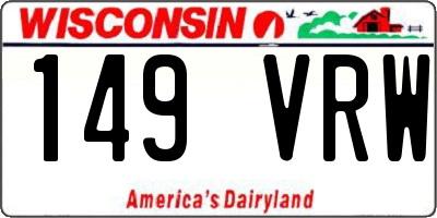 WI license plate 149VRW