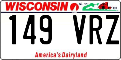 WI license plate 149VRZ