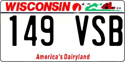 WI license plate 149VSB