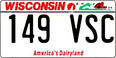 WI license plate 149VSC