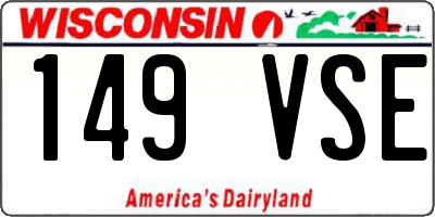 WI license plate 149VSE