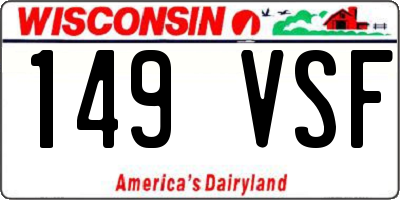 WI license plate 149VSF