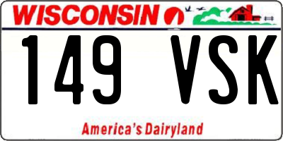WI license plate 149VSK