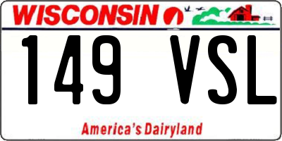WI license plate 149VSL