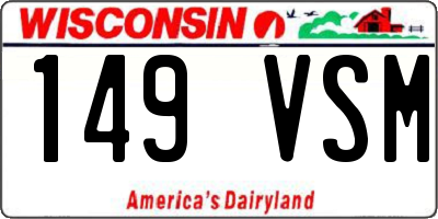 WI license plate 149VSM