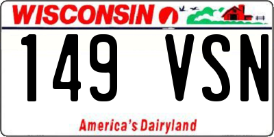 WI license plate 149VSN