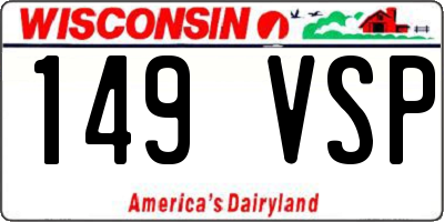 WI license plate 149VSP